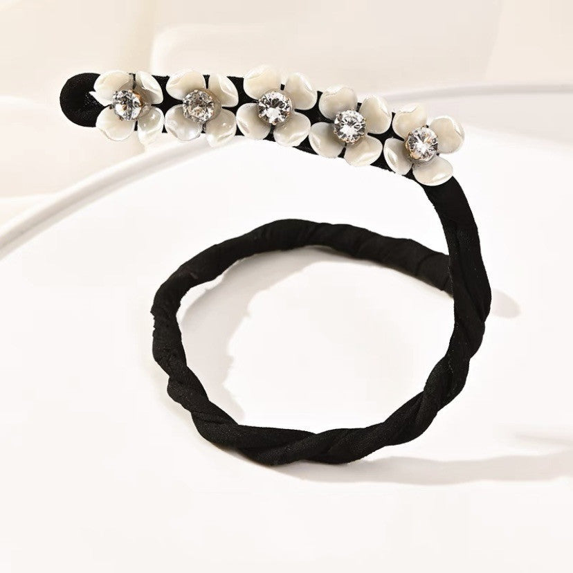 Head Pearl Flower Crystal Scrunchies