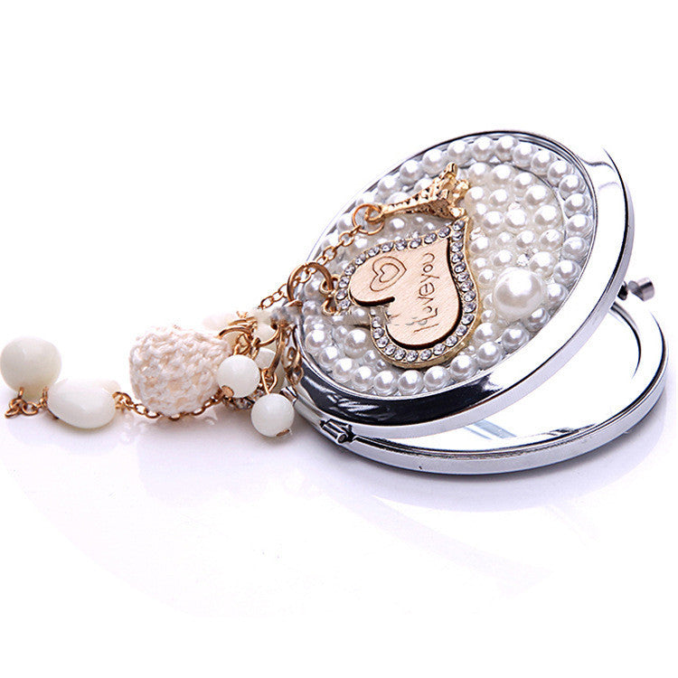 Diamond Love Tassel Carry Make-up Mirror