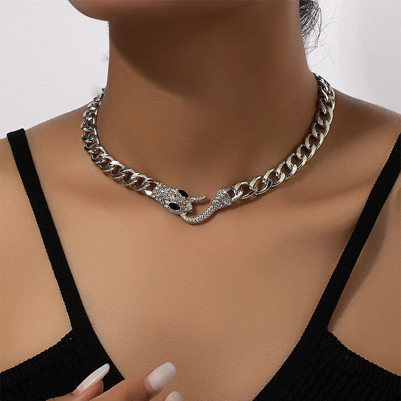 Snake-shaped Metal Chain Necklace Clavicle Chain