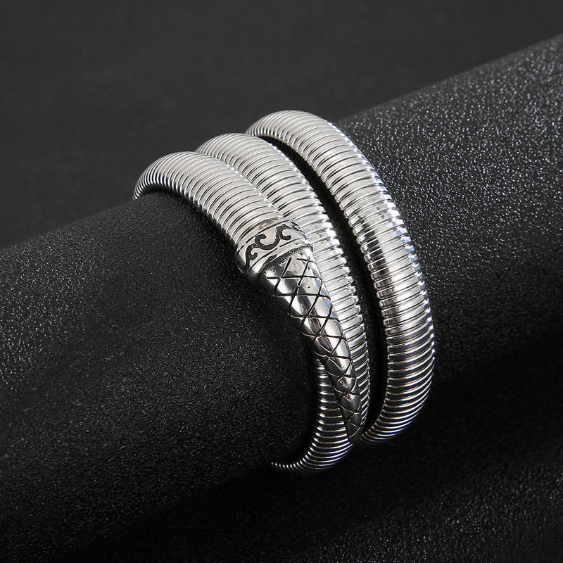 Stainless Steel Snake Wrap Around Bracelet