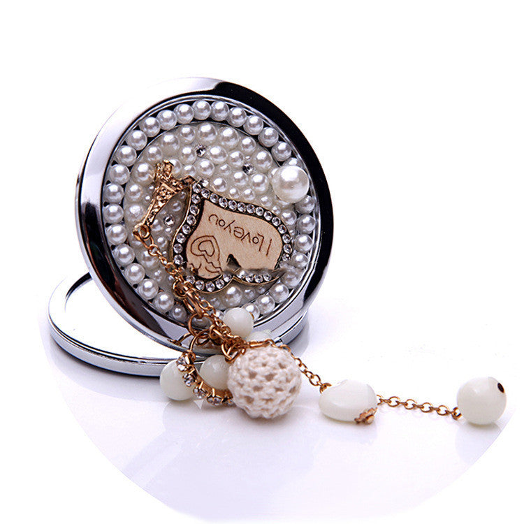 Diamond Love Tassel Carry Make-up Mirror