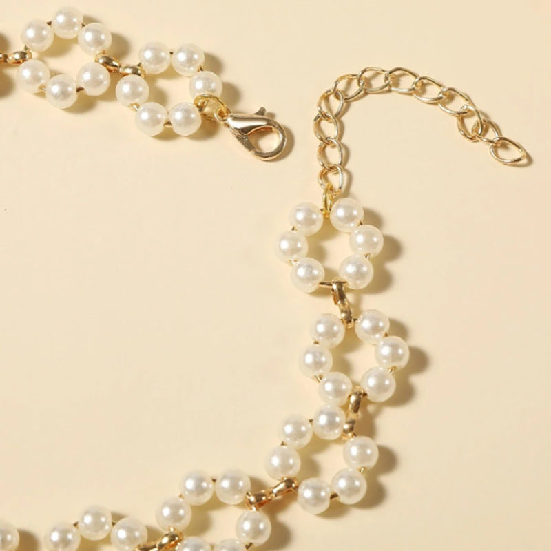 Ins Pearl Flowers Necklace