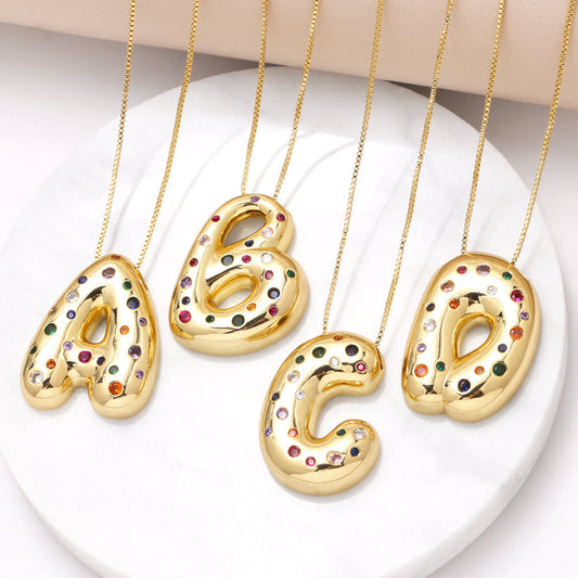 26 English Letter Necklace Gold-plated