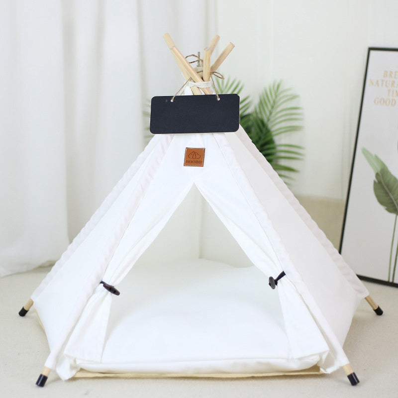 Pet Teepee Tent Dog Cat Bed Portable RWashable Dog Houses Indoor Puppy Beds With Cushion For Small Dogs Cats Rabbits