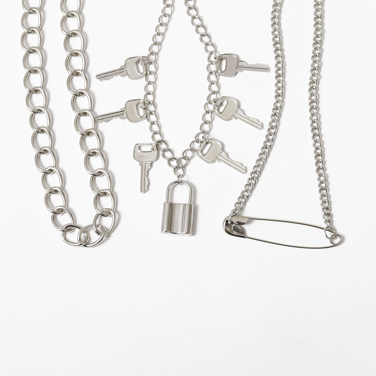 Key lock multilayer necklace