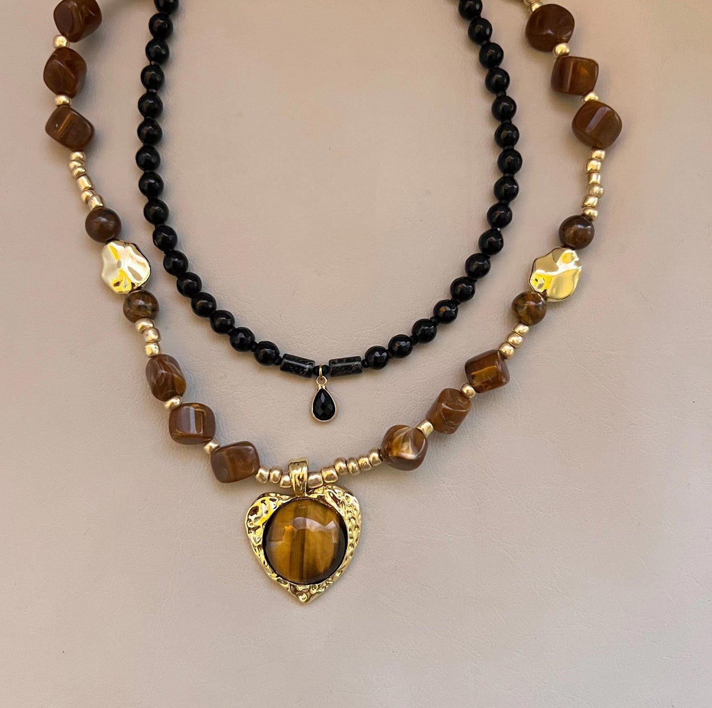 Madrid Holiday Natural Stone Tiger Eye Necklace