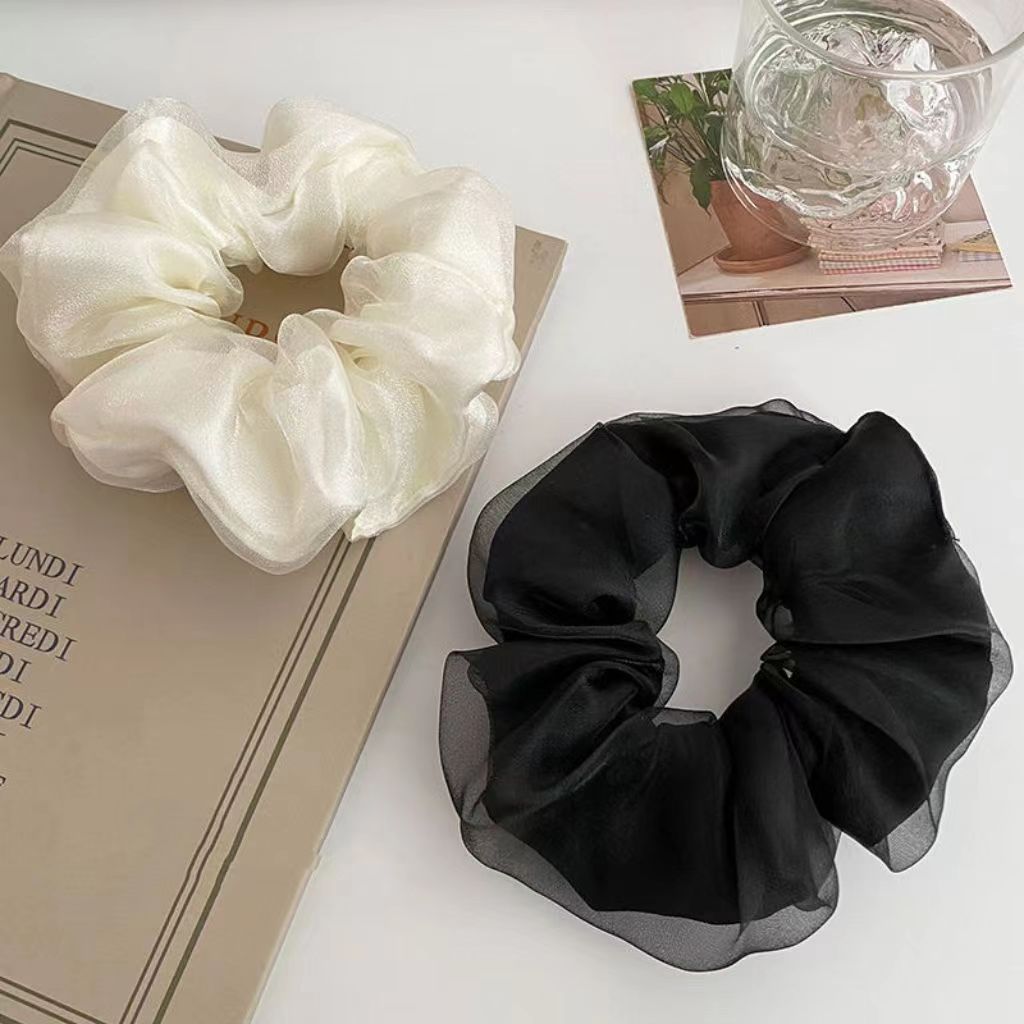 Solid Color Organza Double-layer Hair Scrunchie