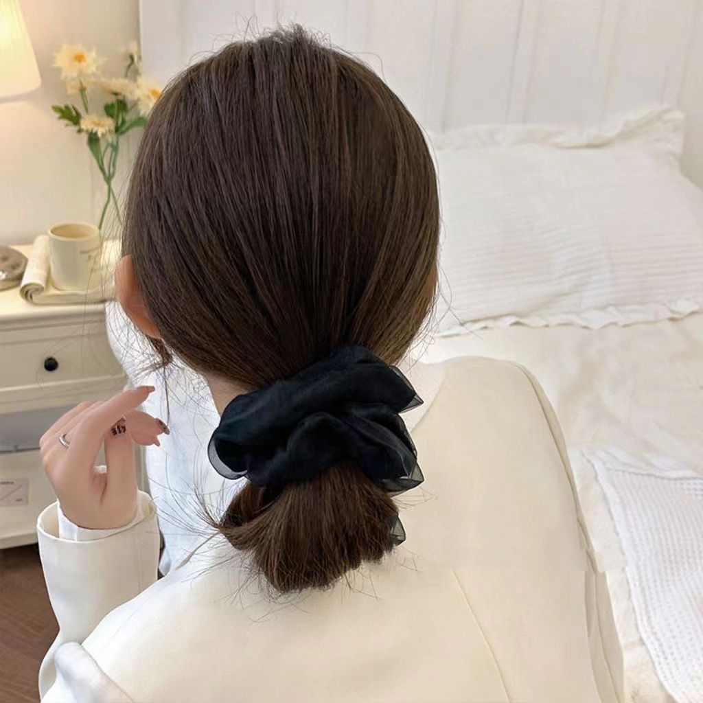 Solid Color Organza Double-layer Hair Scrunchie