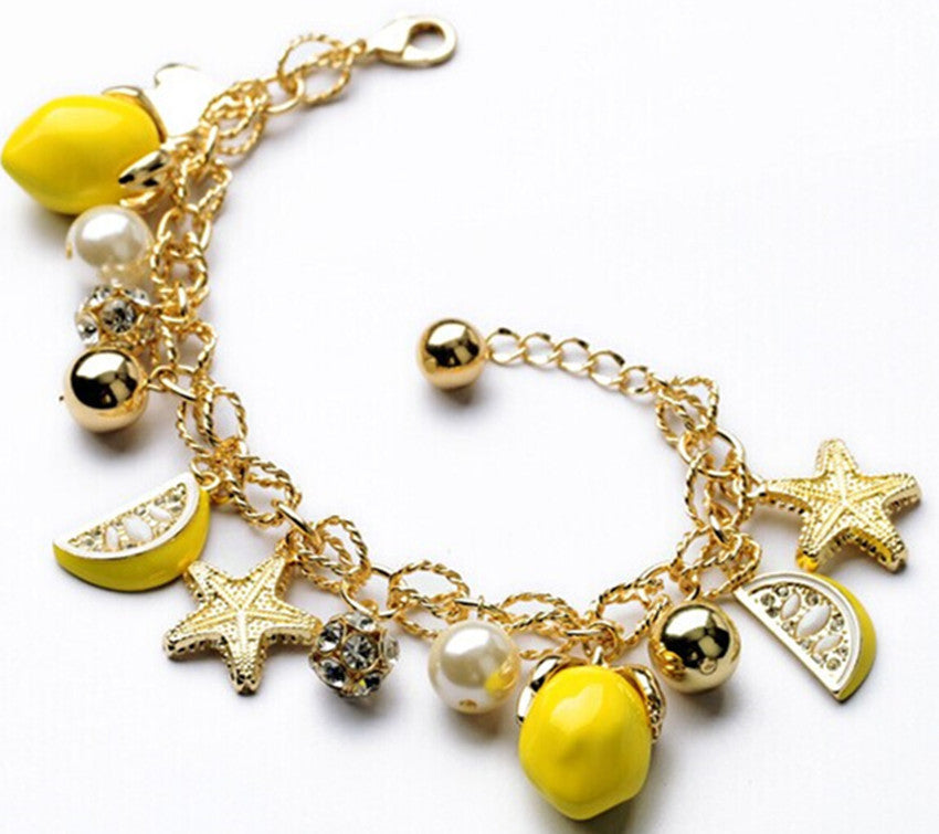 Luxury Lemon Starfish Charm Bracelet