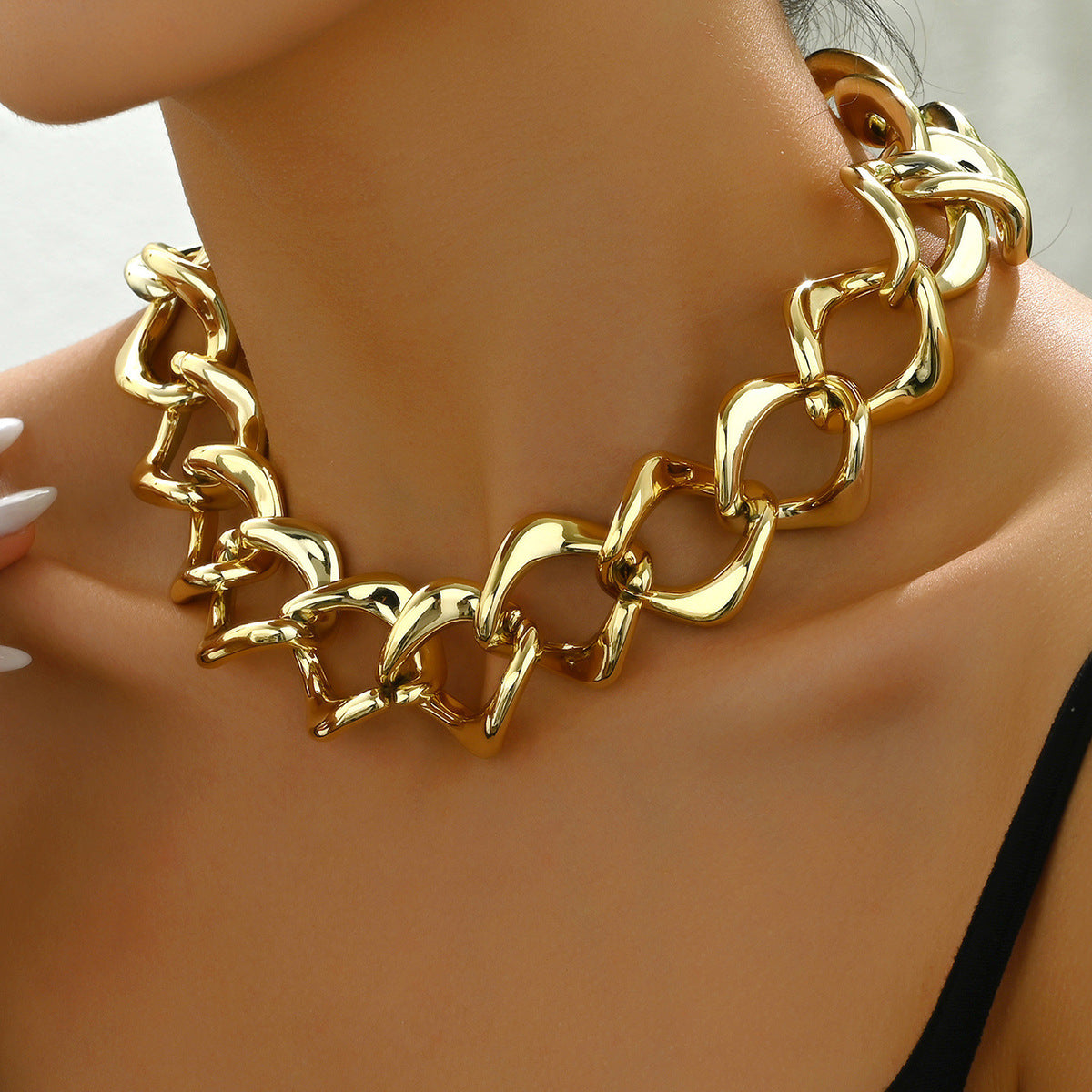 Chain 18K Gold Plated Exaggerated Long