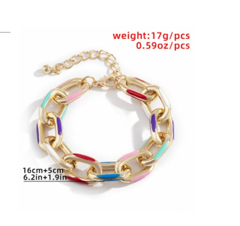 Cross-border Jewelry Creative Personality Metal Color Dripping Bracelet