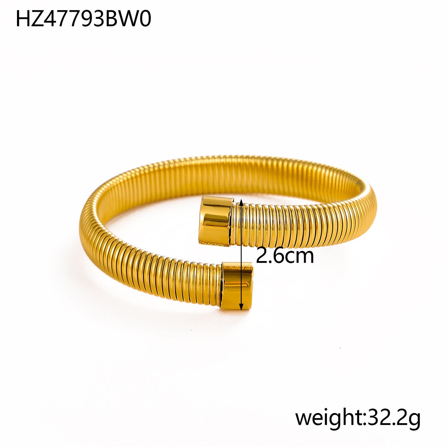 Ring Soft Titanium Steel Open-end Bracelet Gold Plated