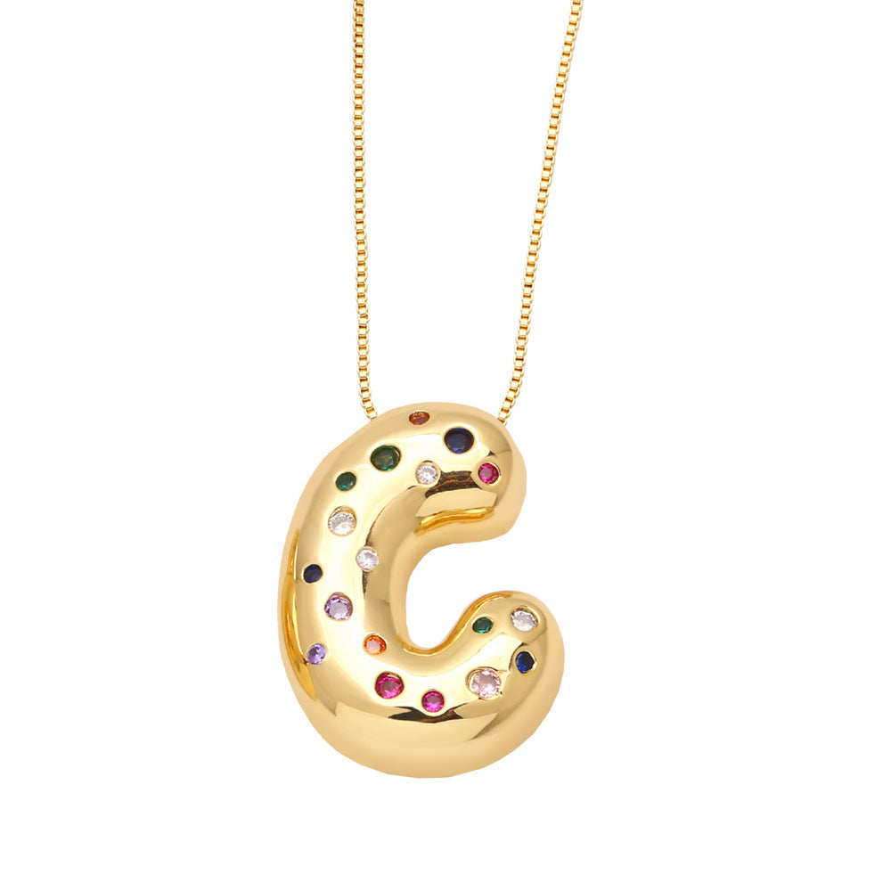 26 English Letter Necklace Gold-plated