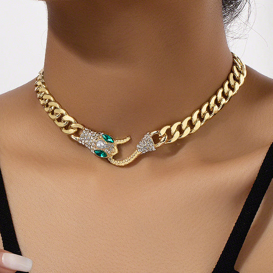 Snake-shaped Metal Chain Necklace Clavicle Chain