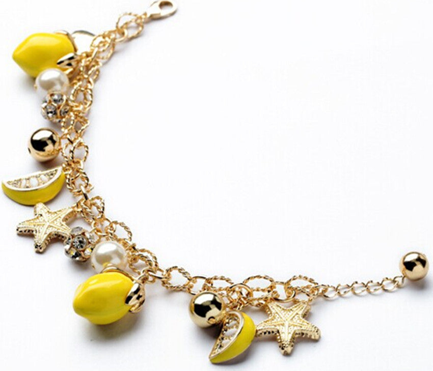 Luxury Lemon Starfish Charm Bracelet