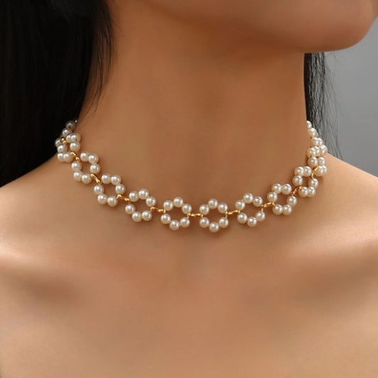 Ins Pearl Flowers Necklace