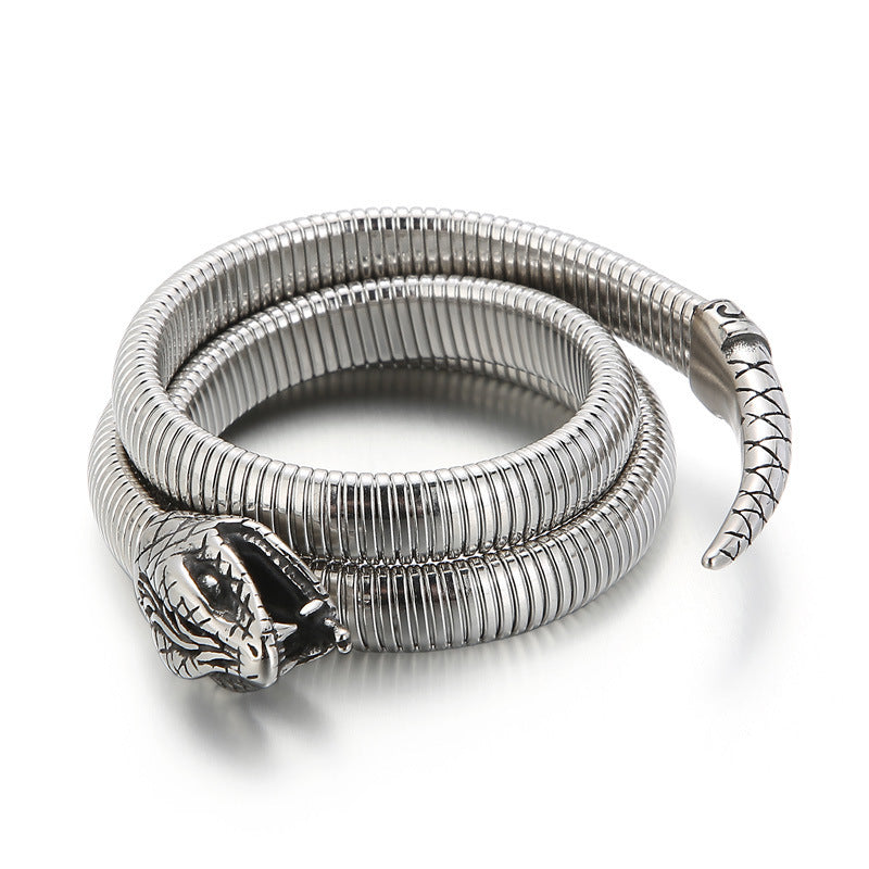 Stainless Steel Snake Wrap Around Bracelet