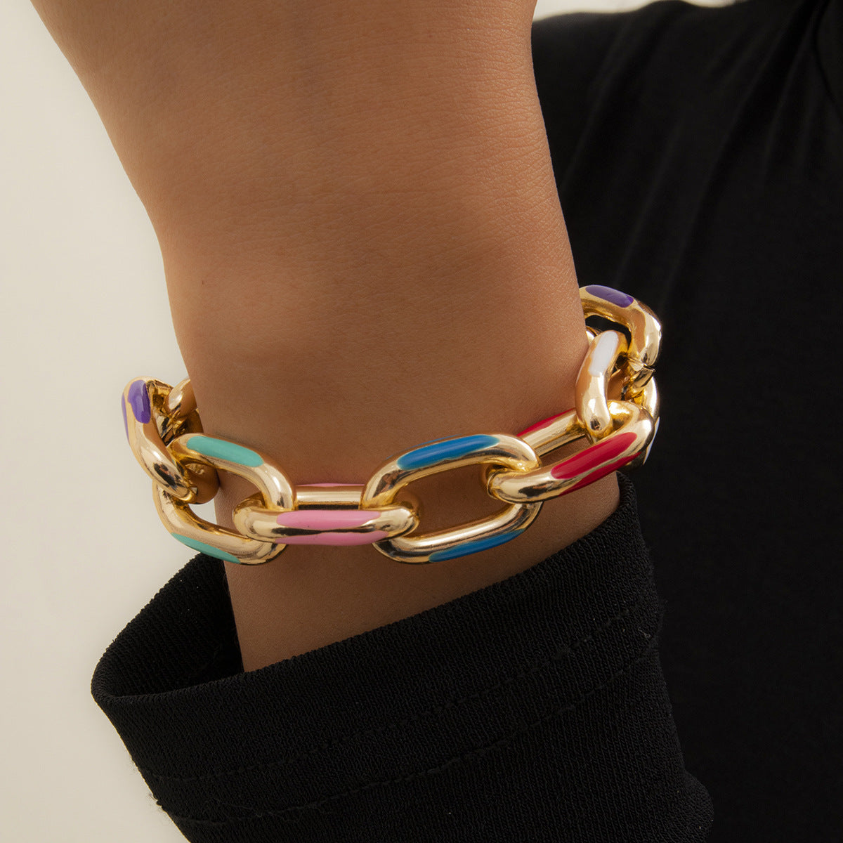 Cross-border Jewelry Creative Personality Metal Color Dripping Bracelet