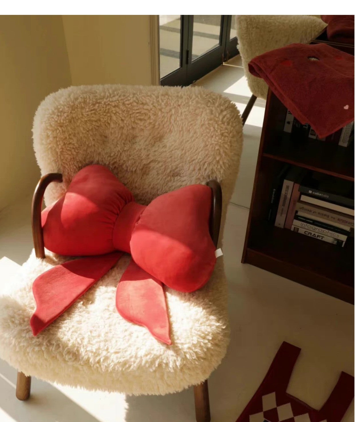 Red Bow Pillow Room Decoration