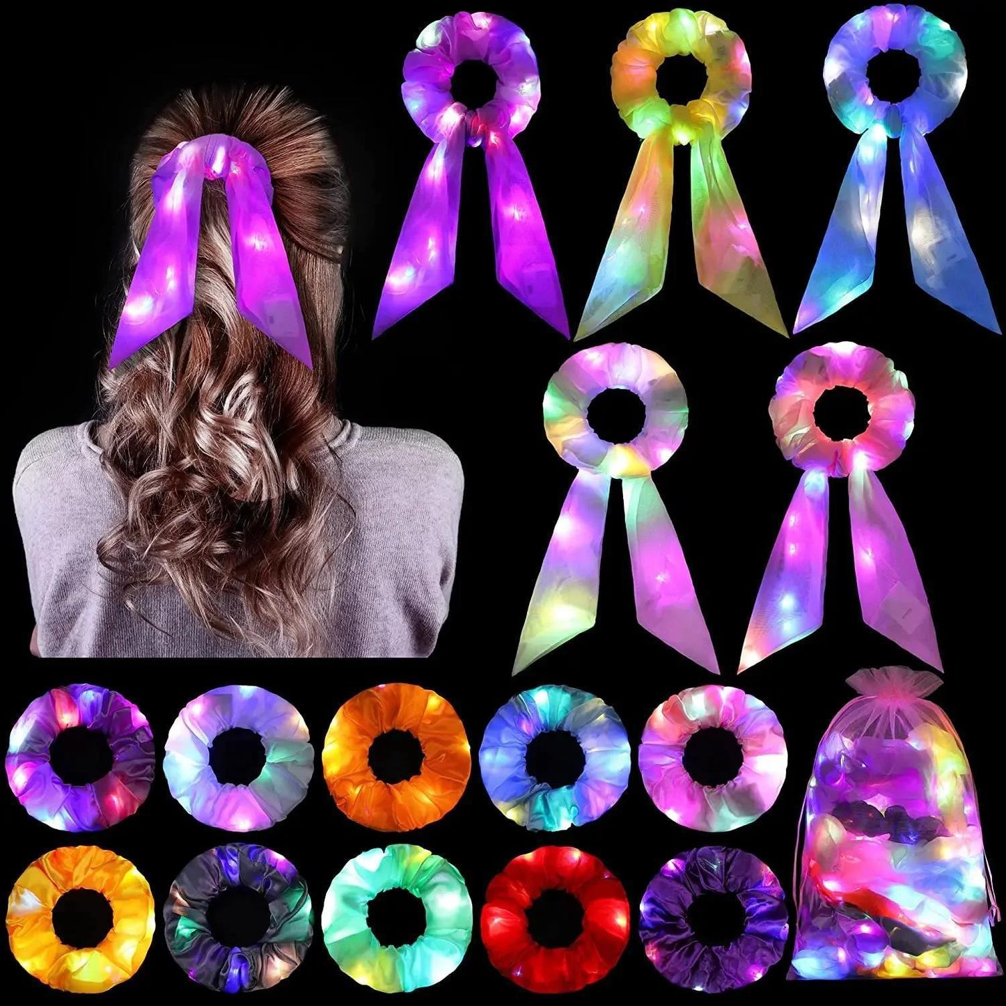 LED Luminous Hair Band Tight Scrunchies