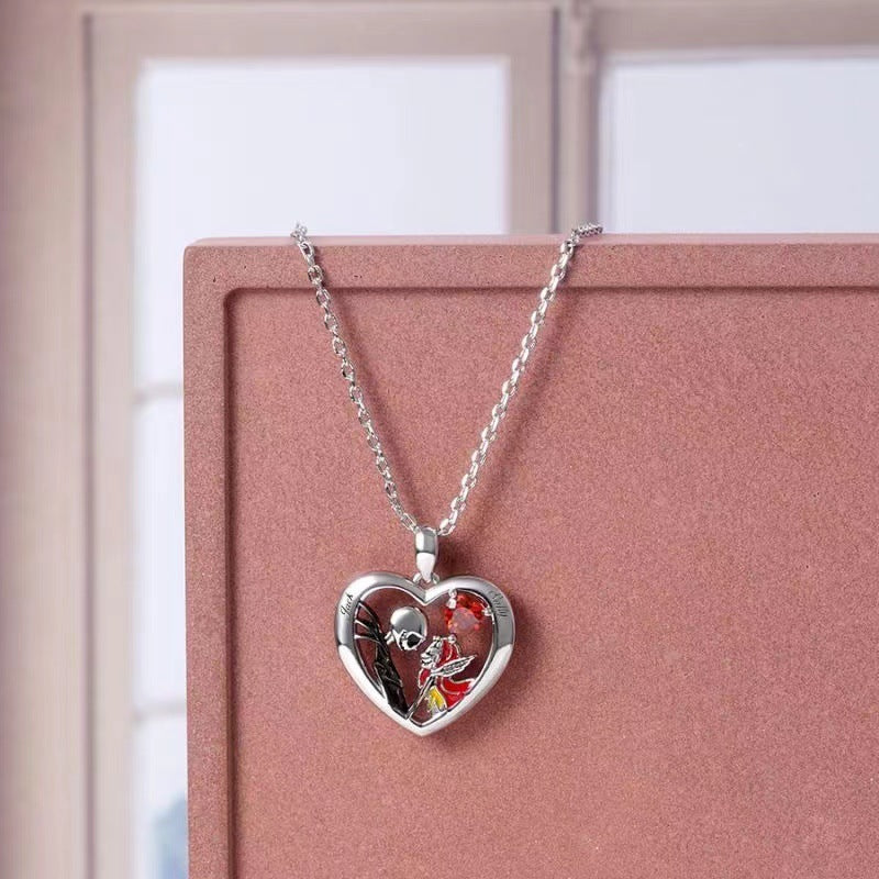 Halloween Heart-shaped Nightmare Before Xmas Necklace