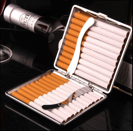 Leather Cigarette Case With Metal Clip