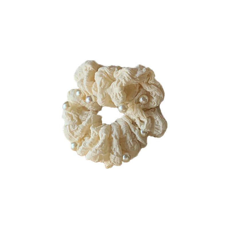 Cream Pearl Large Scrunchies