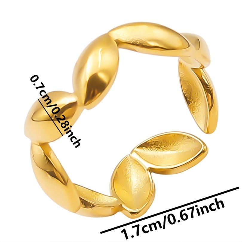 Stainless Steel Titanium Steel Ring Geometric Line Shape