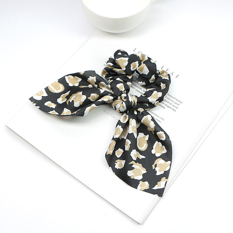 Ribbon Ponytail Large Intestine Leopard Hair Band