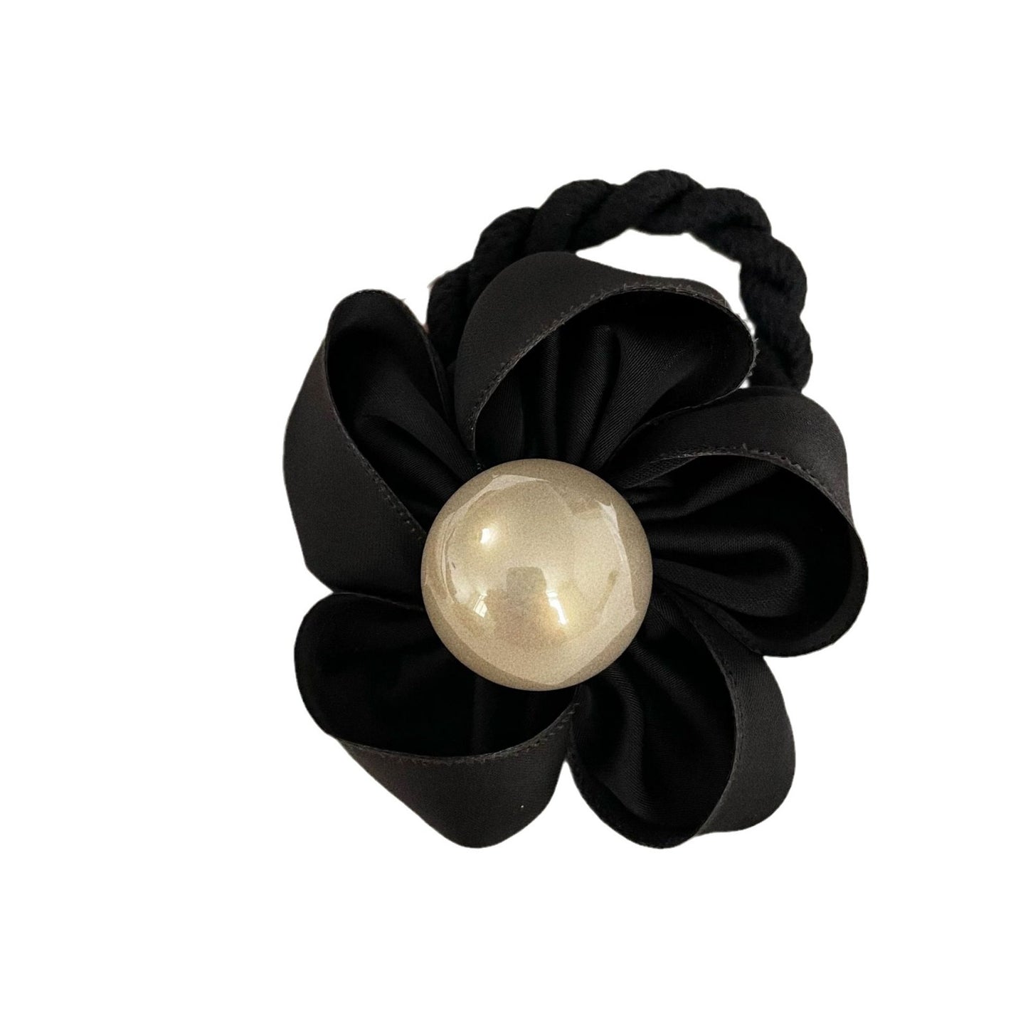 Pearl Handmade Flower Scrunchie