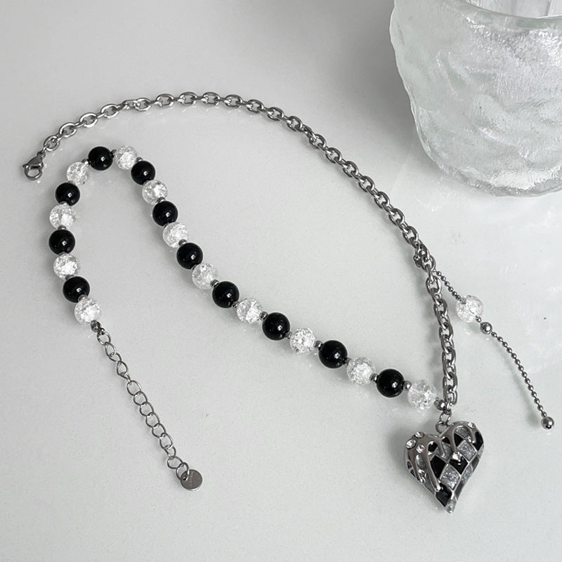 Special-interest Design Ice Split Beads Stitching Lava Love Necklace