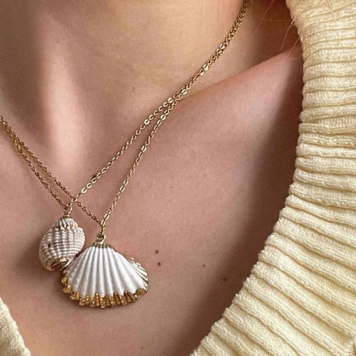 18K Gold Stainless Steel Conch Pendant Necklace