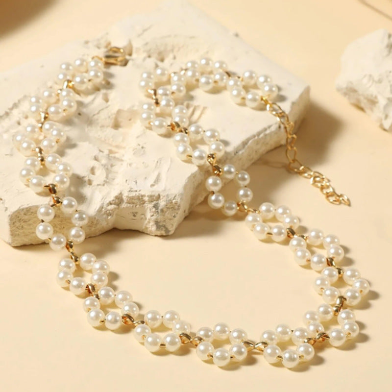 Ins Pearl Flowers Necklace