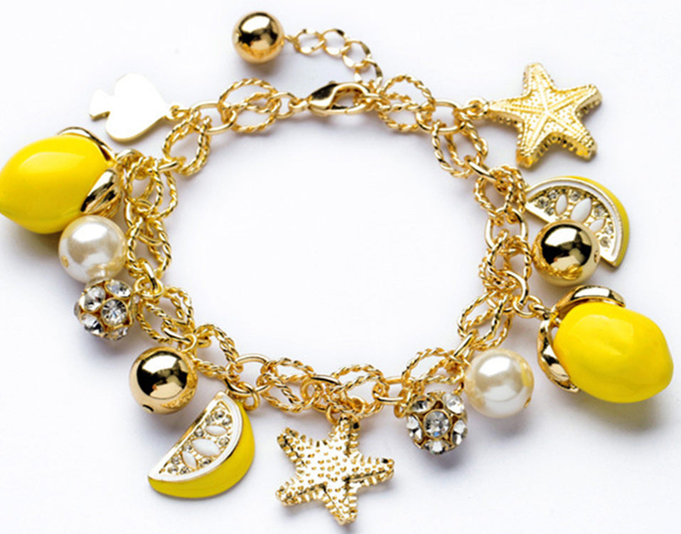 Luxury Lemon Starfish Charm Bracelet