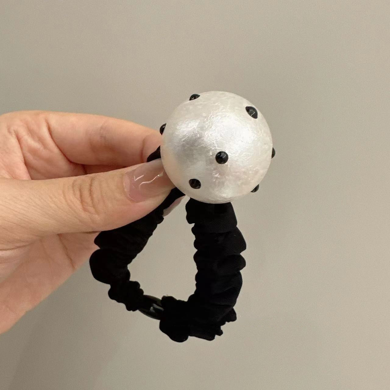 Polka Dot Big Bead Scrunchie Retro Simple