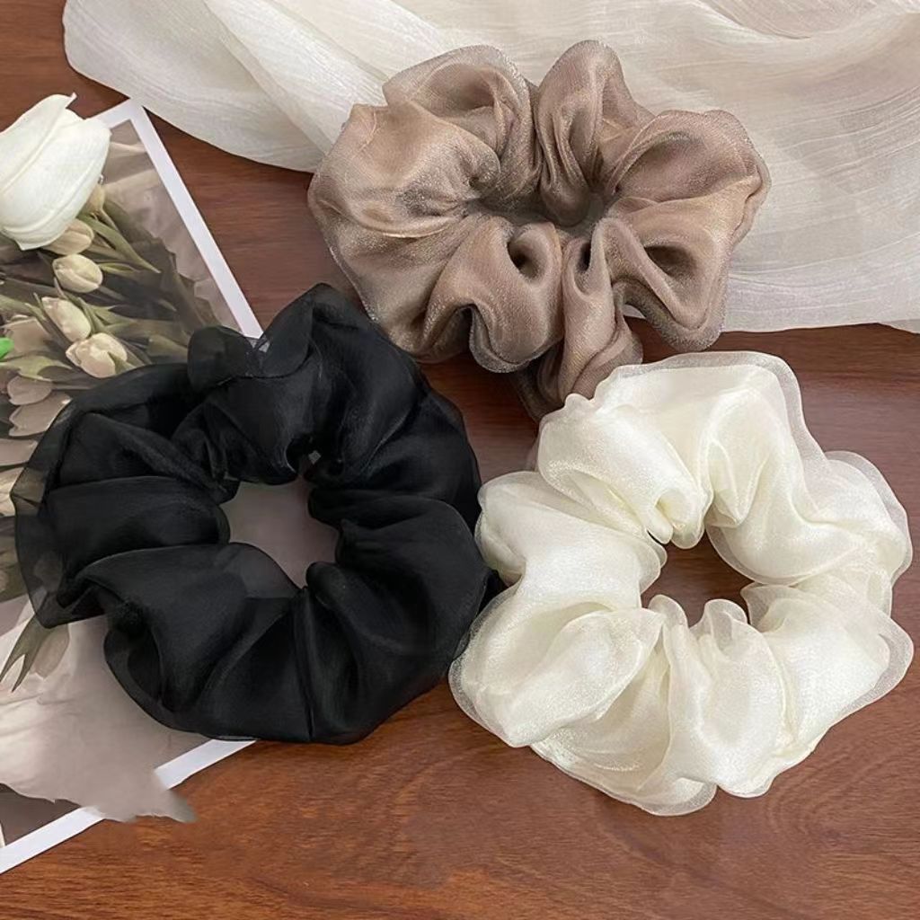 Solid Color Organza Double-layer Hair Scrunchie