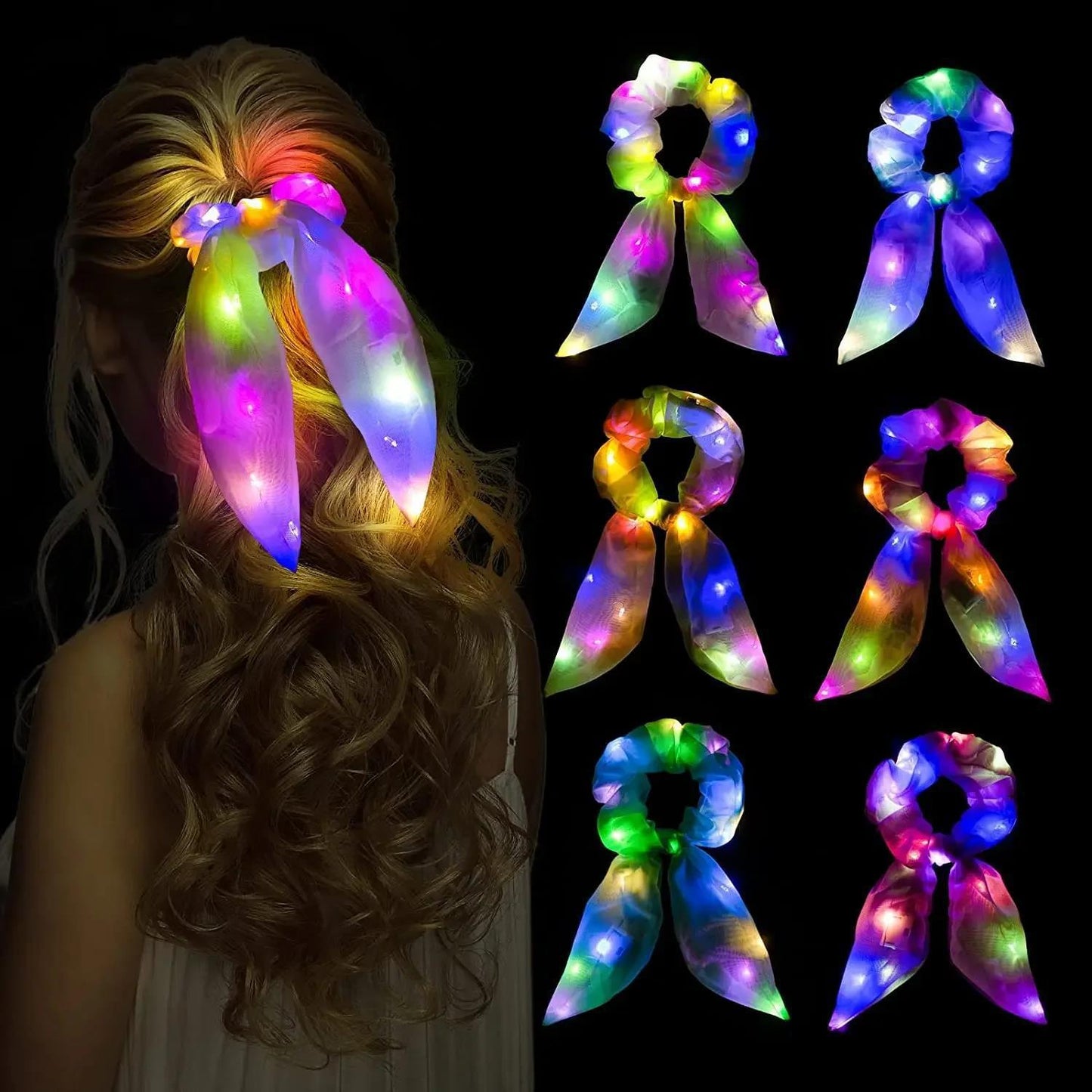 LED Luminous Hair Band Tight Scrunchies