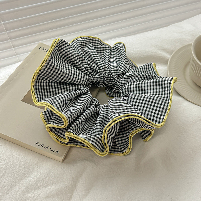 Women's Mori Style Floral Plaid Hair Ring Scrunchie