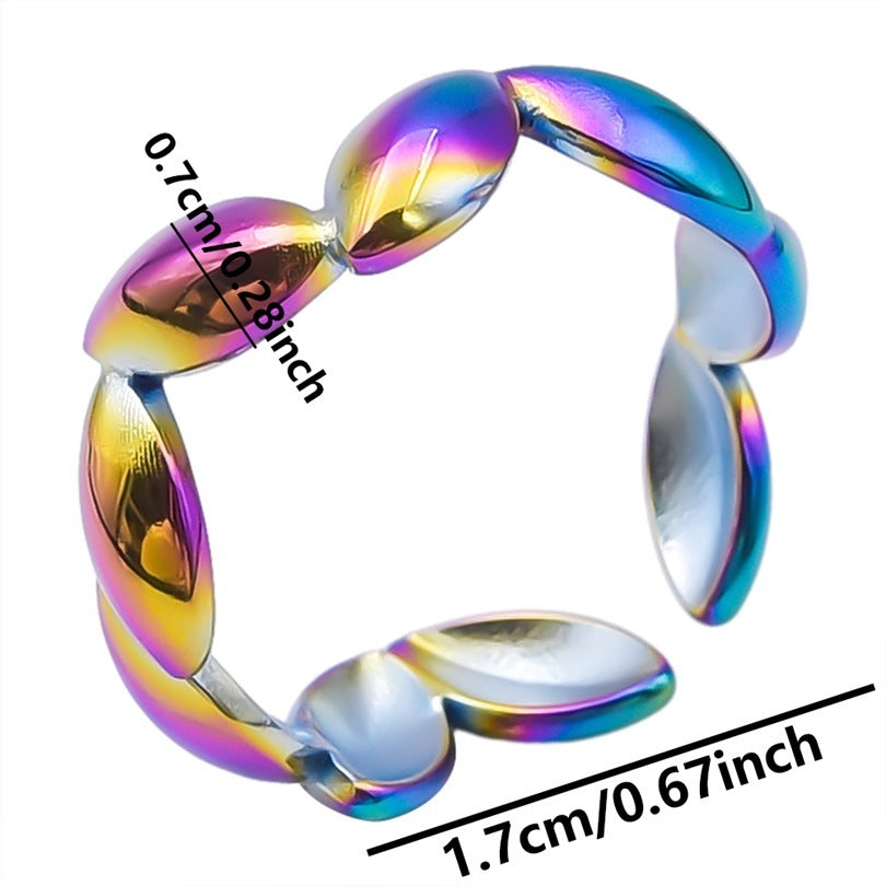 Stainless Steel Titanium Steel Ring Geometric Line Shape