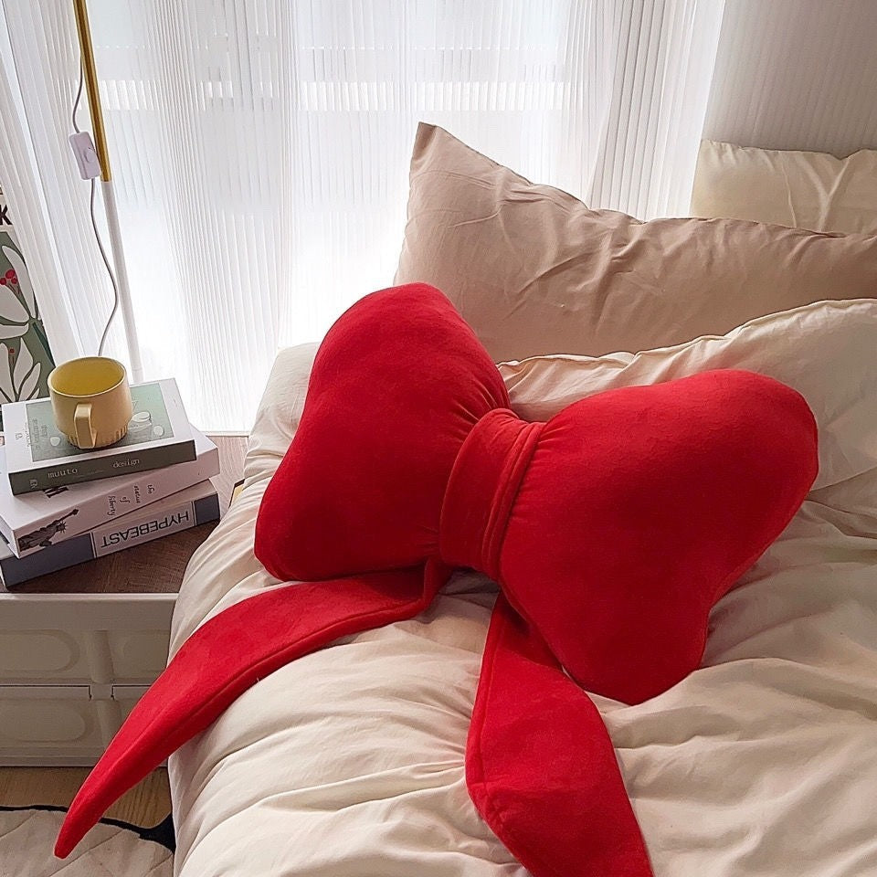 Red Bow Pillow Room Decoration