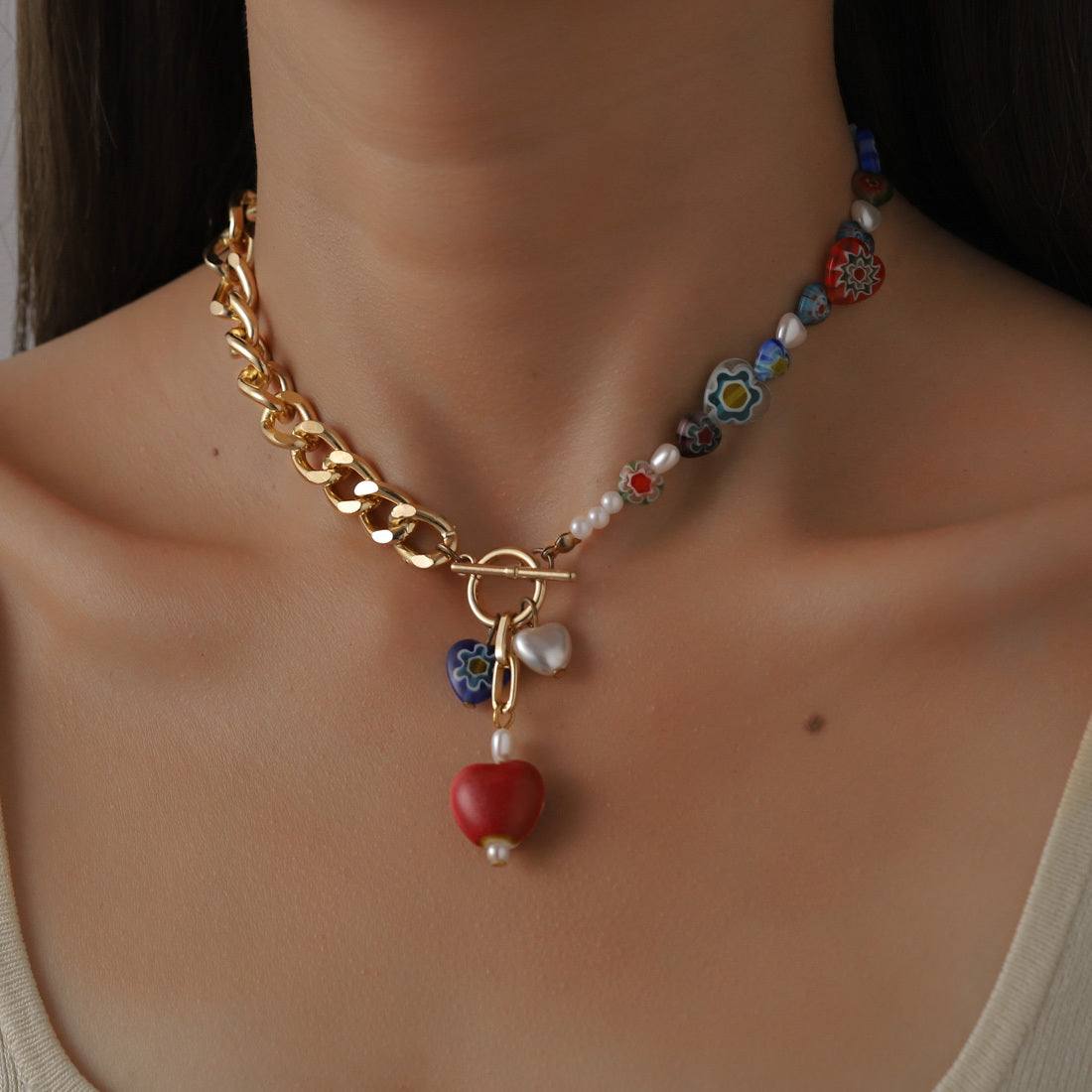 Colorful Chain Popular Clavicle Chain Pendant Necklace