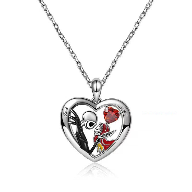 Halloween Heart-shaped Nightmare Before Xmas Necklace