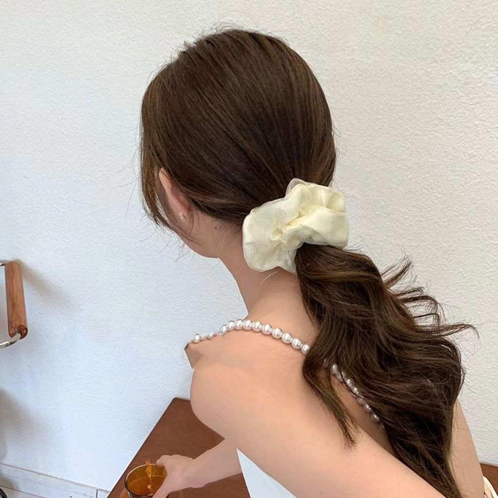 Solid Color Organza Double-layer Hair Scrunchie