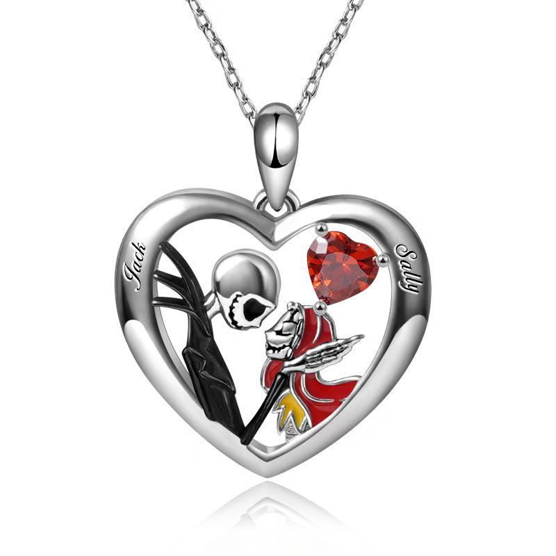 Halloween Heart-shaped Nightmare Before Xmas Necklace