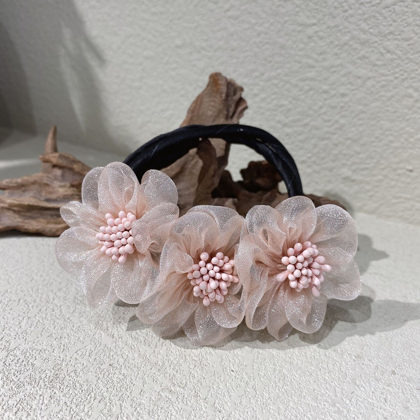 Head Pearl Flower Crystal Scrunchies