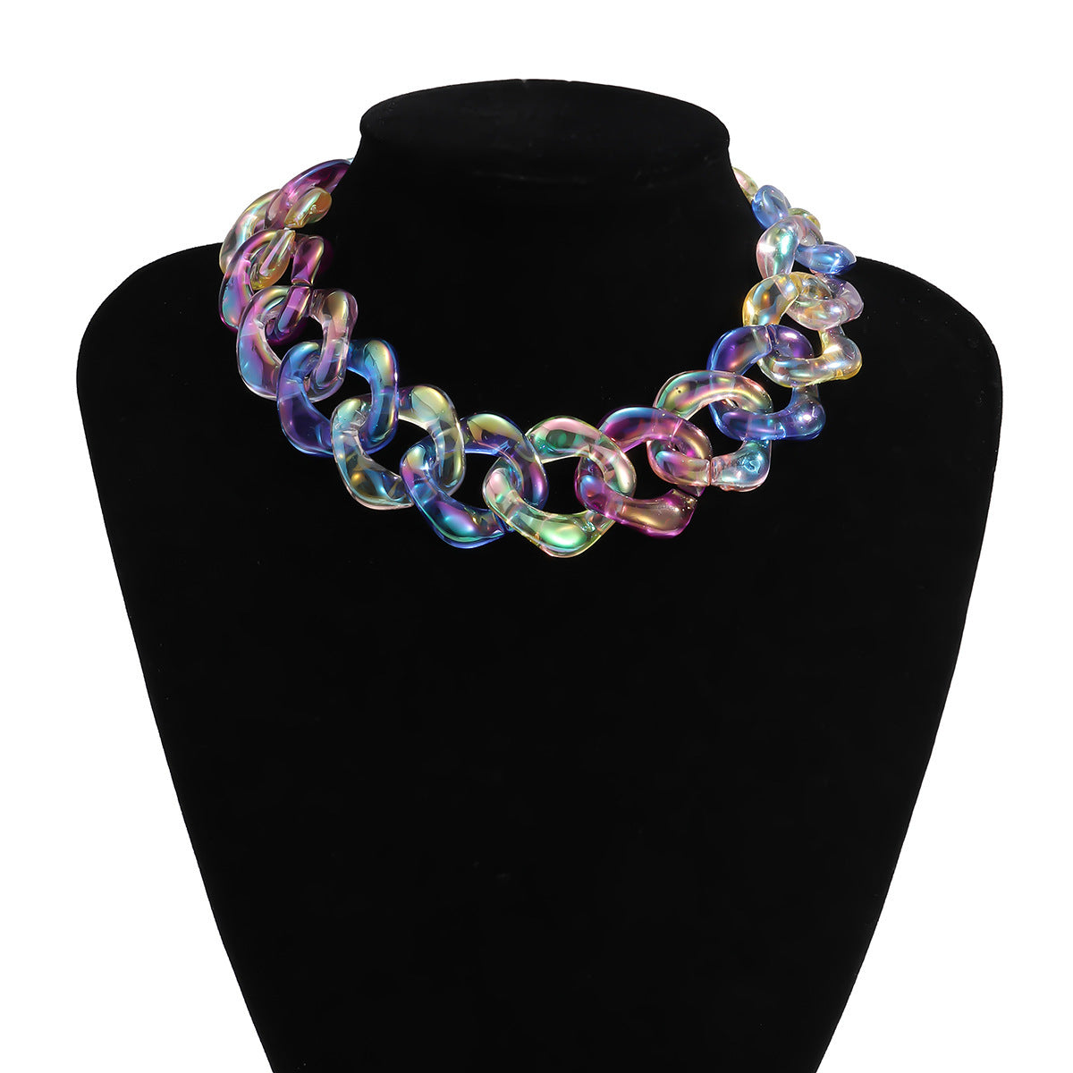 Thick Chain Geometric Punk Acrylic Necklace Women